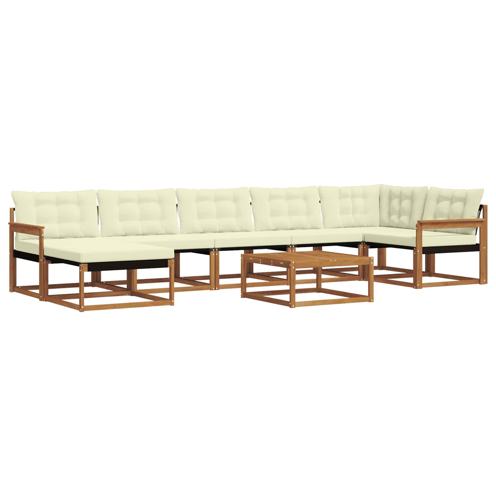Set vanjskih sofa 22 pcs Prirodna i krem Čvrsto drvo akacije