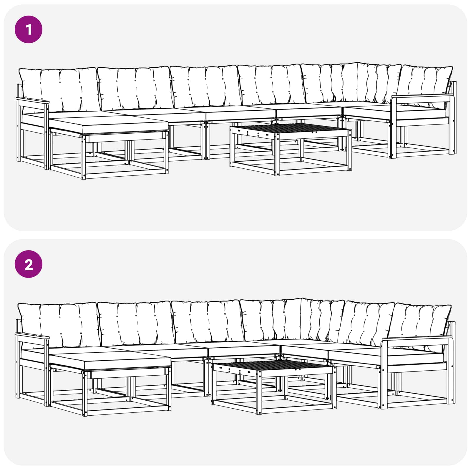 Set vanjskih sofa 22 pcs Prirodna i krem Čvrsto drvo akacije