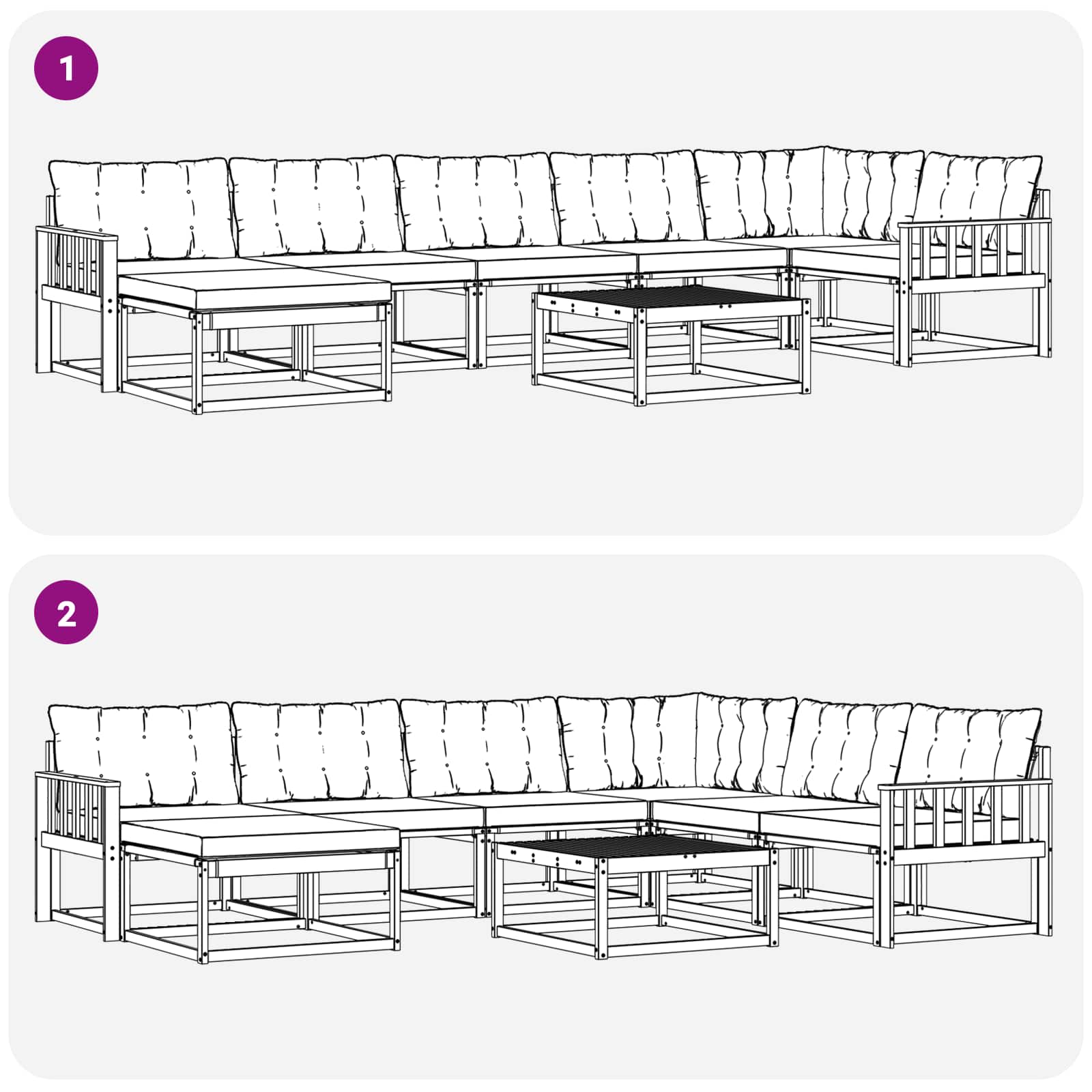 Set vanjskih sofa 22 pcs Prirodna i krem Čvrsto drvo akacije