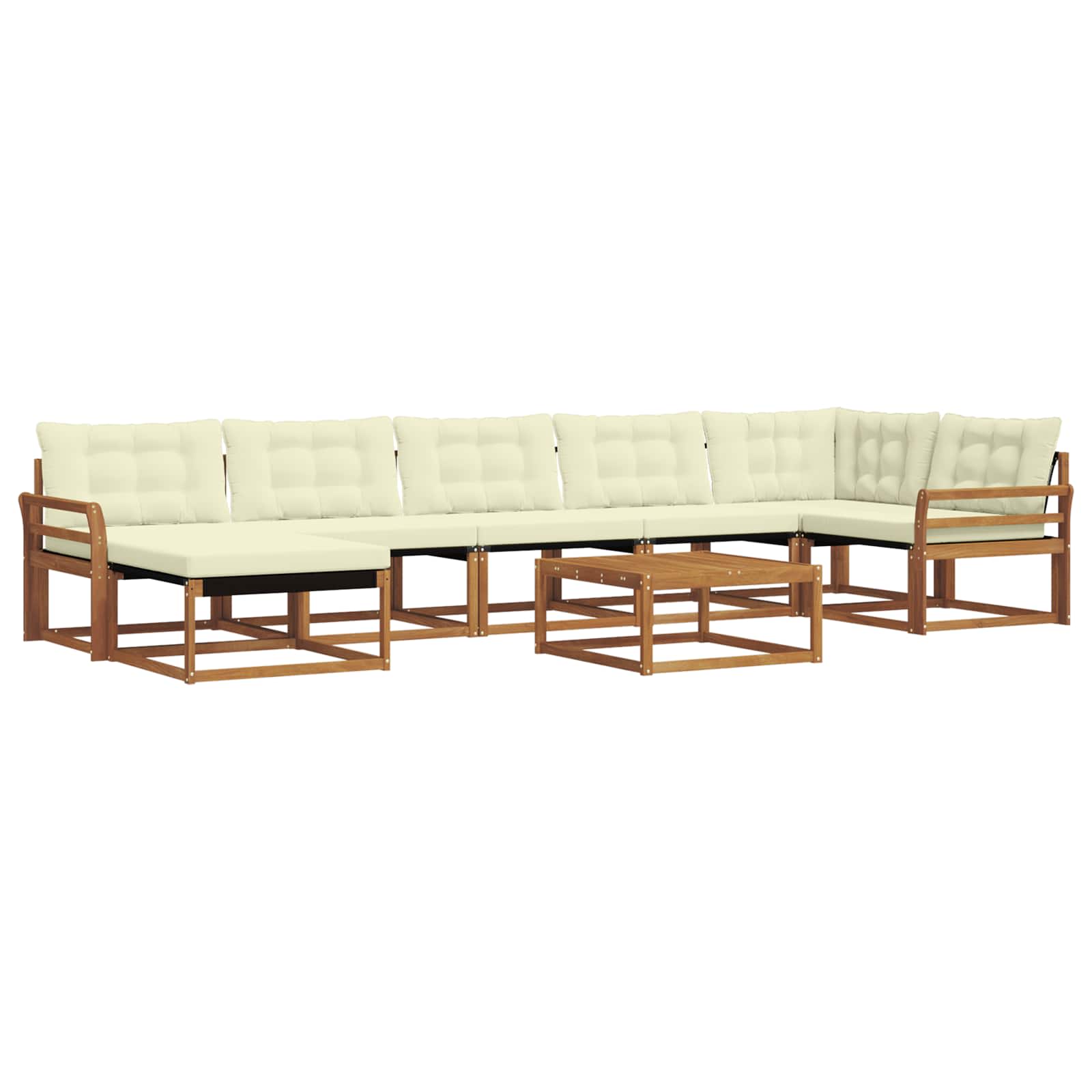 Set vanjskih sofa 22 pcs Prirodna i krem Čvrsto drvo akacije