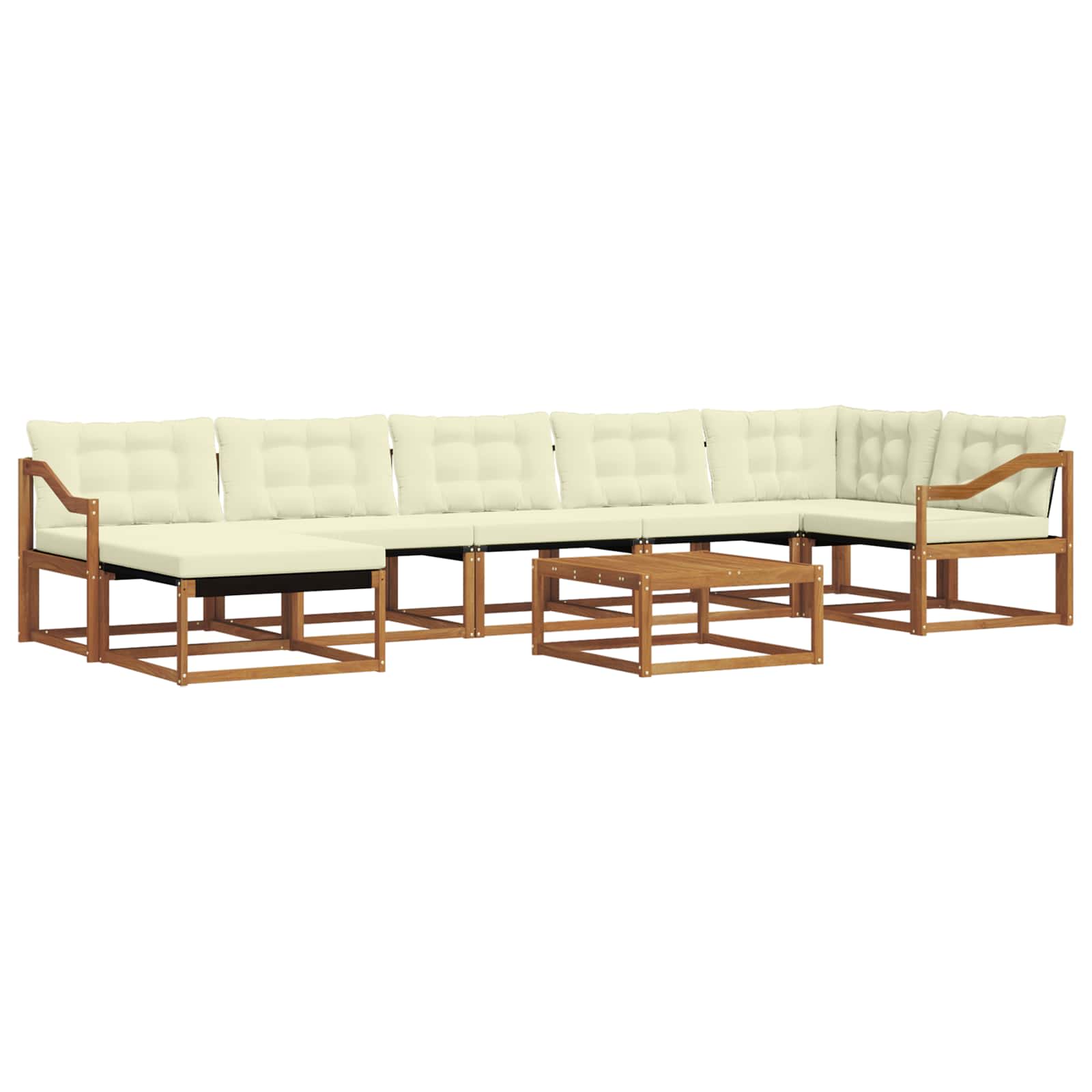 Set vanjskih sofa 22 pcs Prirodna i krem Čvrsto drvo akacije