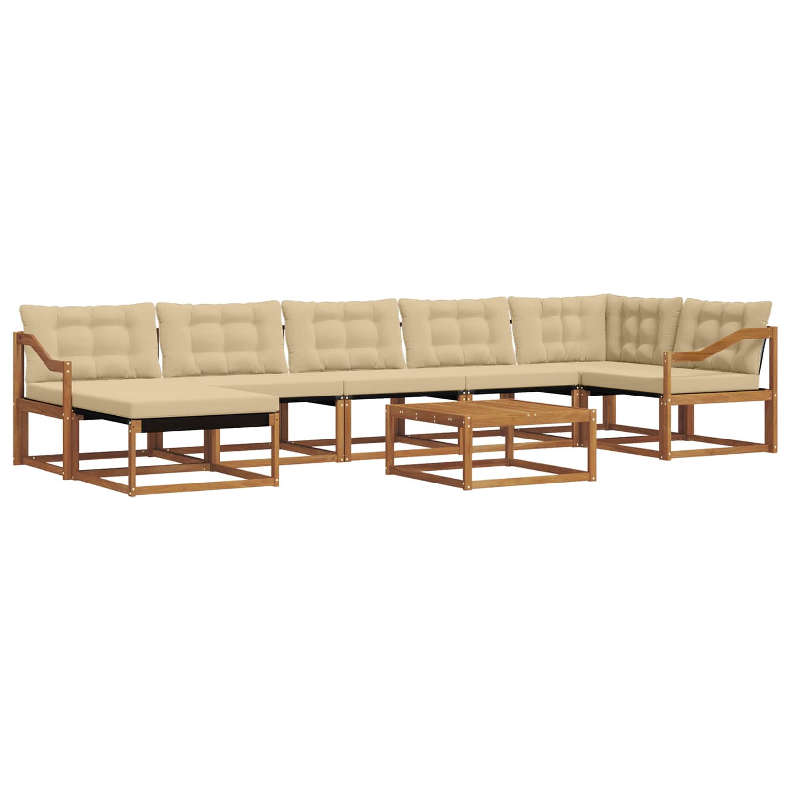 Set vanjskih sofa 22 pcs Prirodna i bež Čvrsto drvo akacije