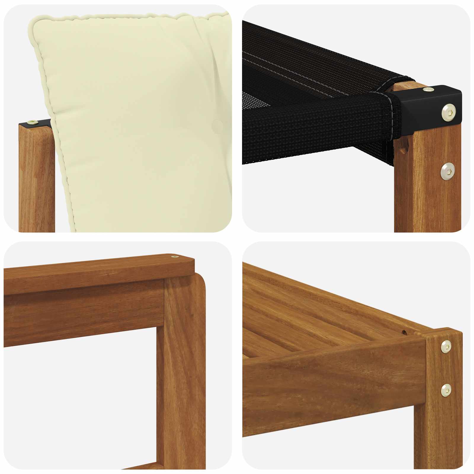 Set vanjskih sofa 9 pcs Prirodna i krem Čvrsto drvo akacije