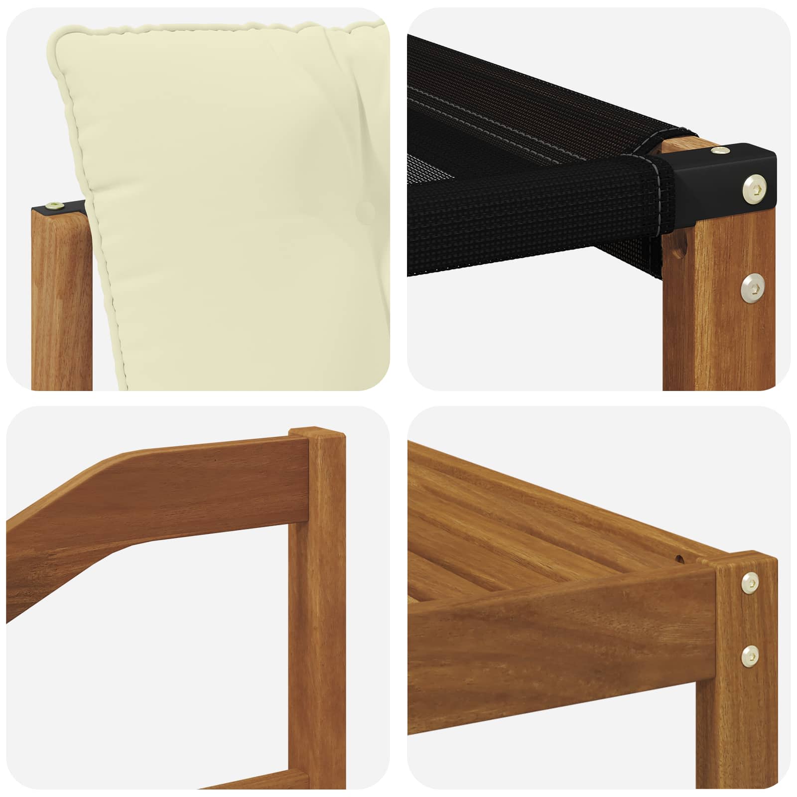 Set vanjskih sofa 9 pcs Prirodna i krem Čvrsto drvo akacije
