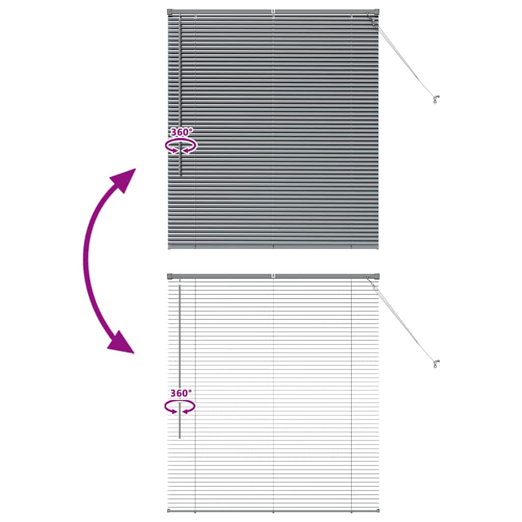Venecijanski zastore Tamno siva 130 x 120 cm Aluminij