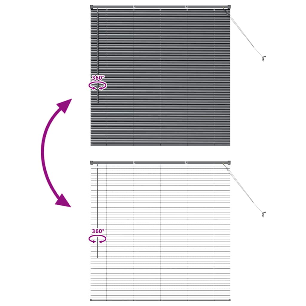Venecijanski zastore Tamno siva 130 x 135 cm Aluminij