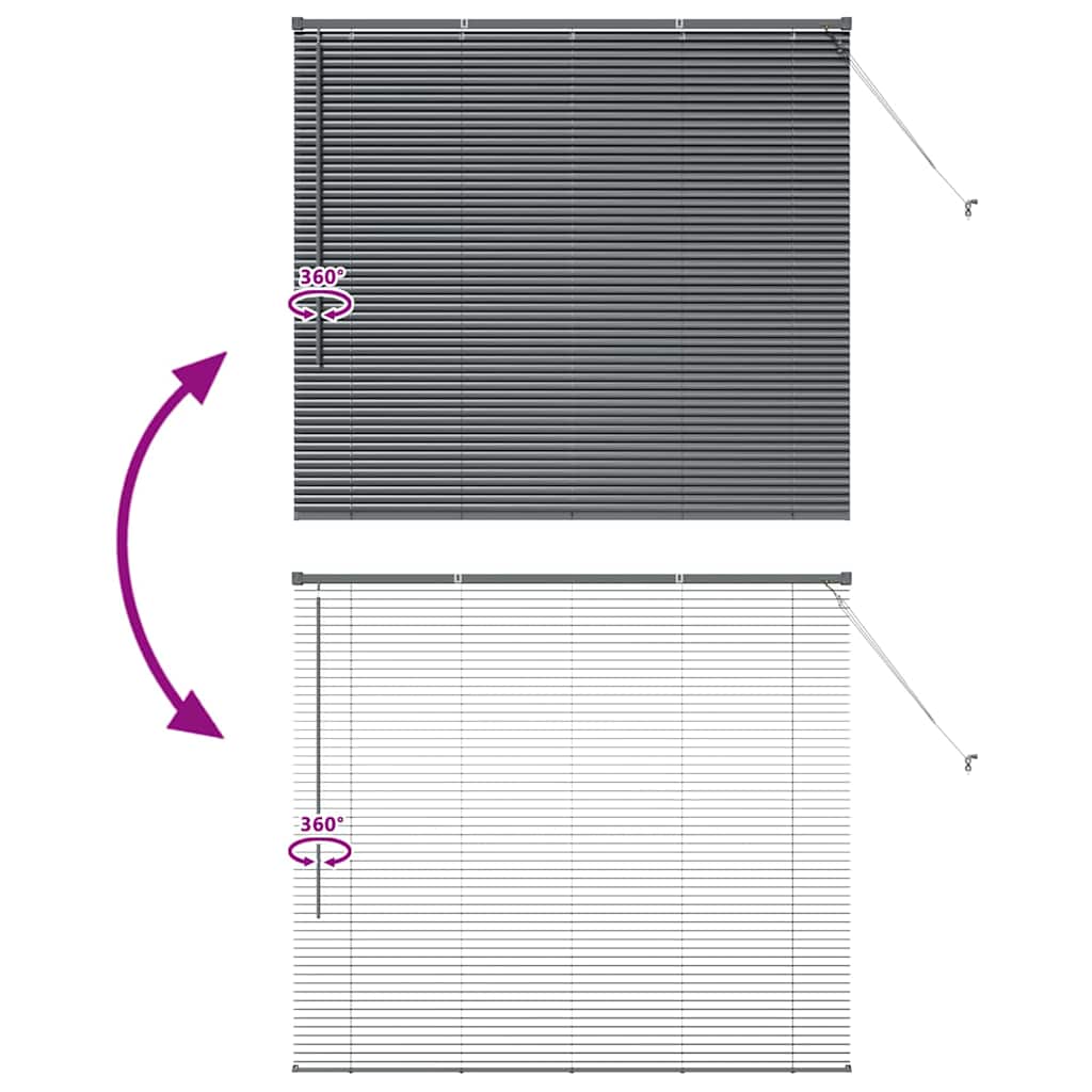 Venecijanski zastore Tamno siva 130 x 145 cm Aluminij