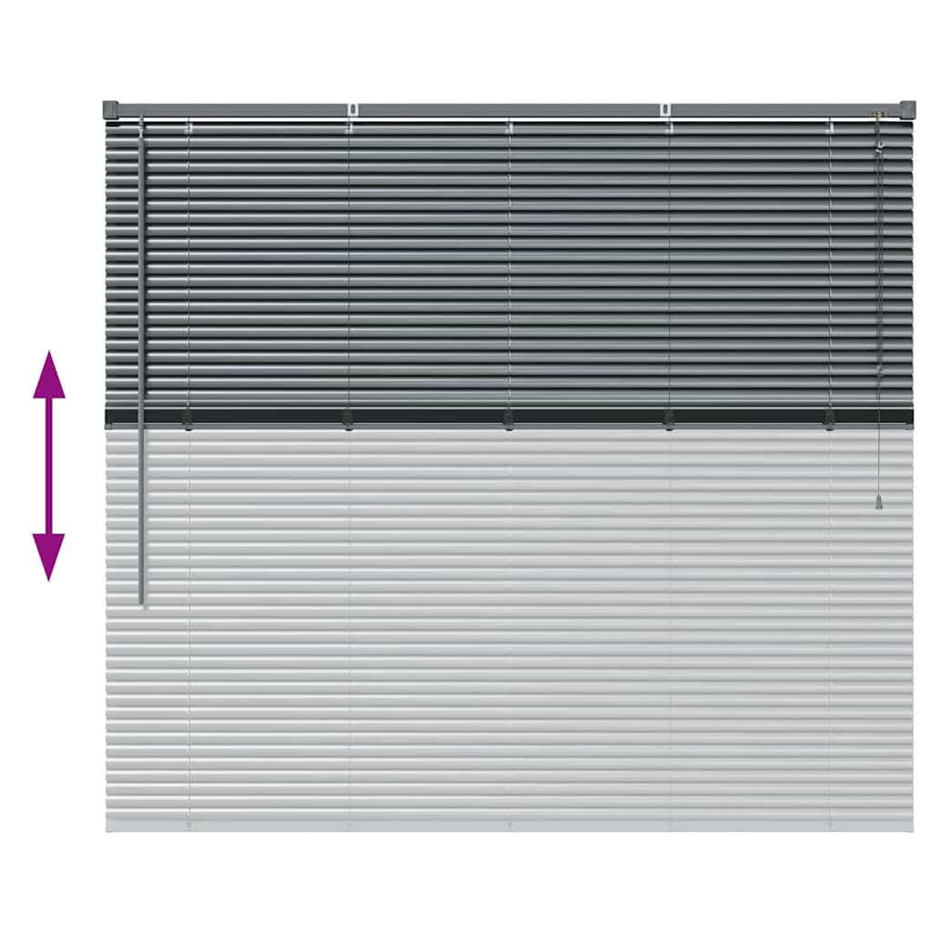 Venecijanski zastore Tamno siva 130 x 145 cm Aluminij