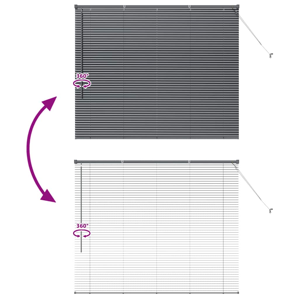 Venecijanski zastore Tamno siva 130 x 155 cm Aluminij
