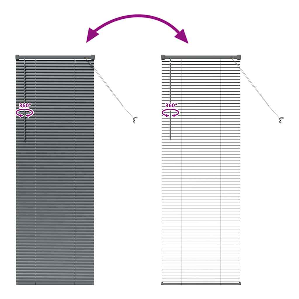 Venecijanski zastore Tamno siva 175 x 55 cm Aluminij