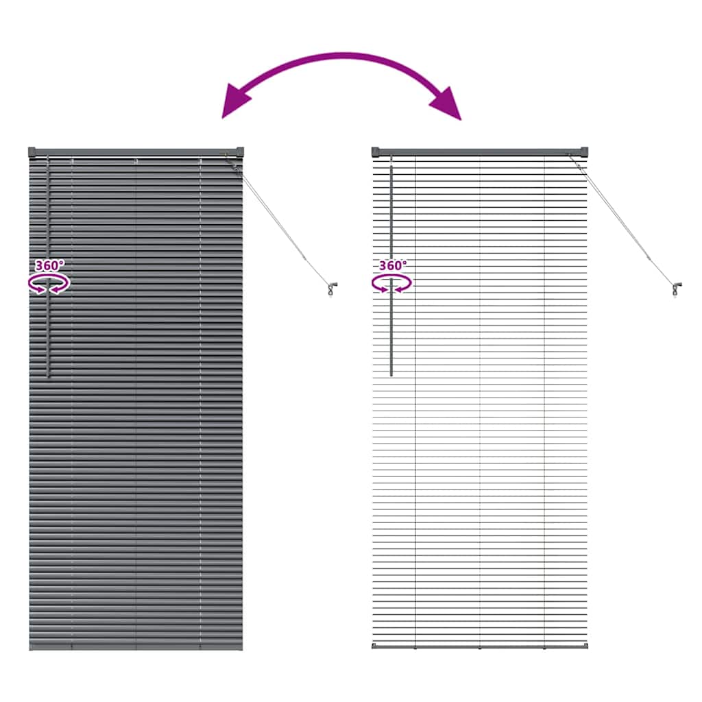 Venecijanski zastore Tamno siva 175 x 80 cm Aluminij