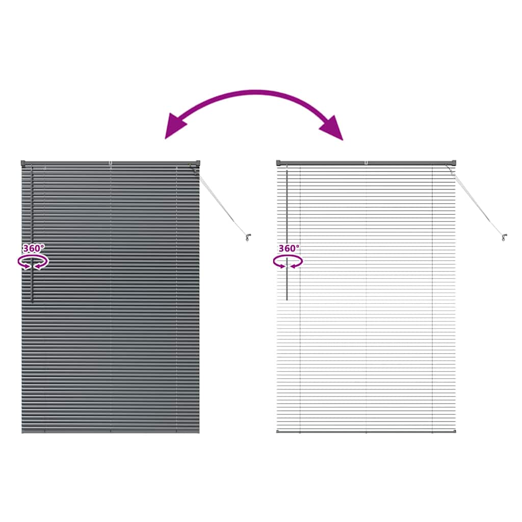 Venecijanski zastore Tamno siva 175 x 120 cm Aluminij