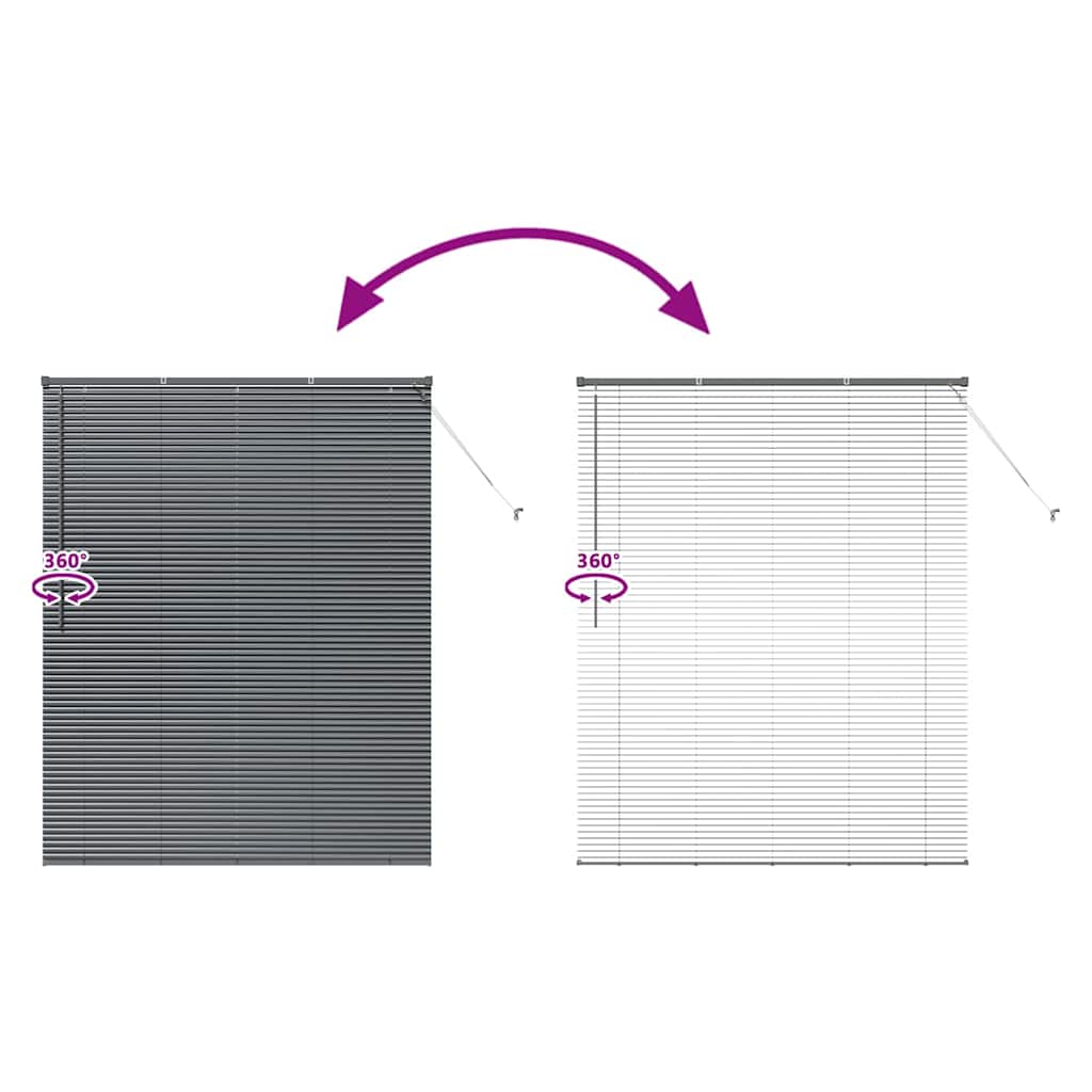 Venecijanski zastore Tamno siva 175 x 150 cm Aluminij