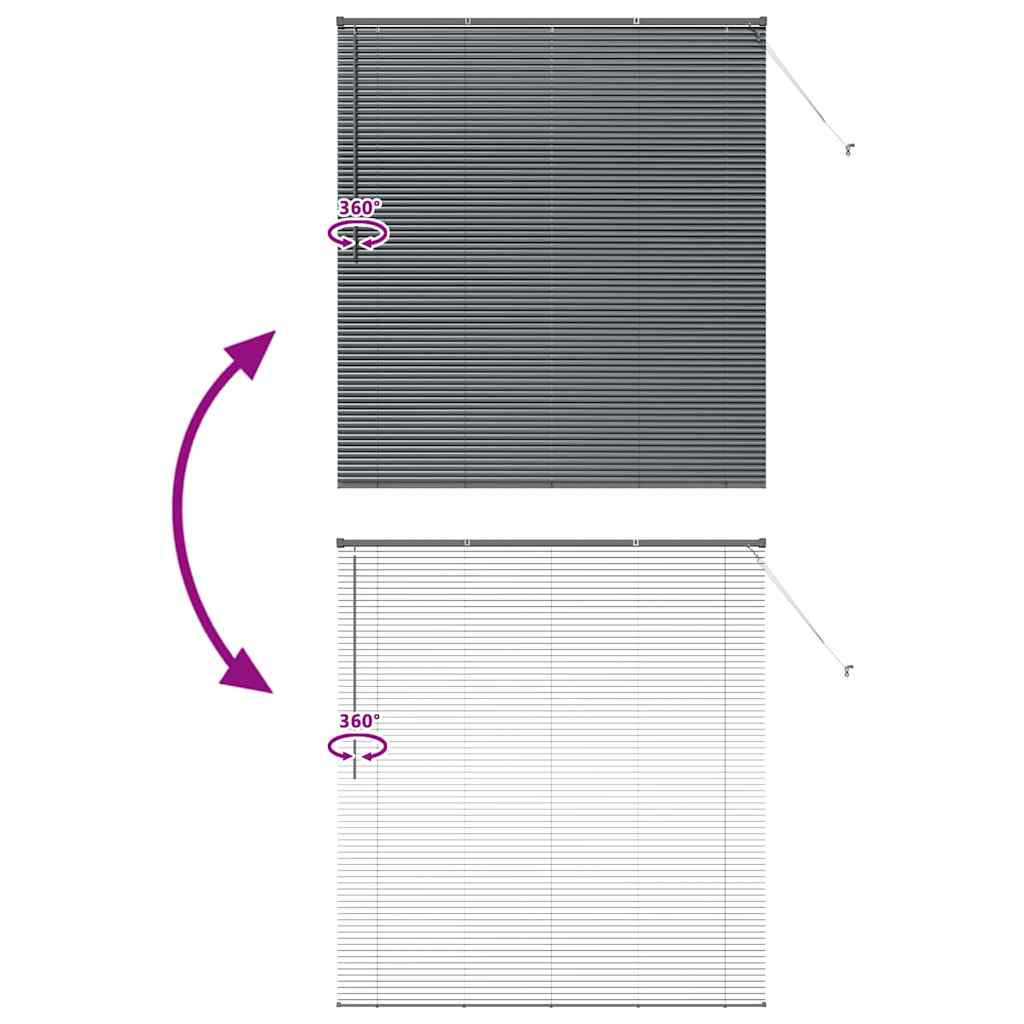 Venecijanski zastore Tamno siva 175 x 155 cm Aluminij