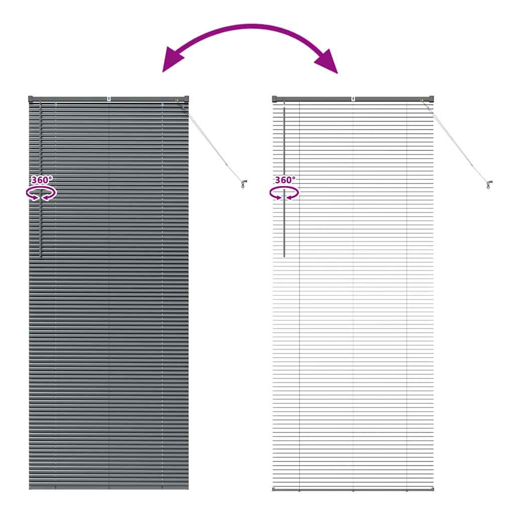 Venecijanski zastore Tamno siva 220 x 90 cm Aluminij