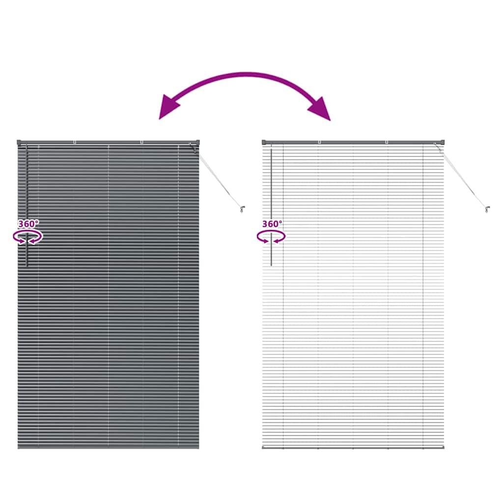 Venecijanski zastore Tamno siva 220 x 125 cm Aluminij