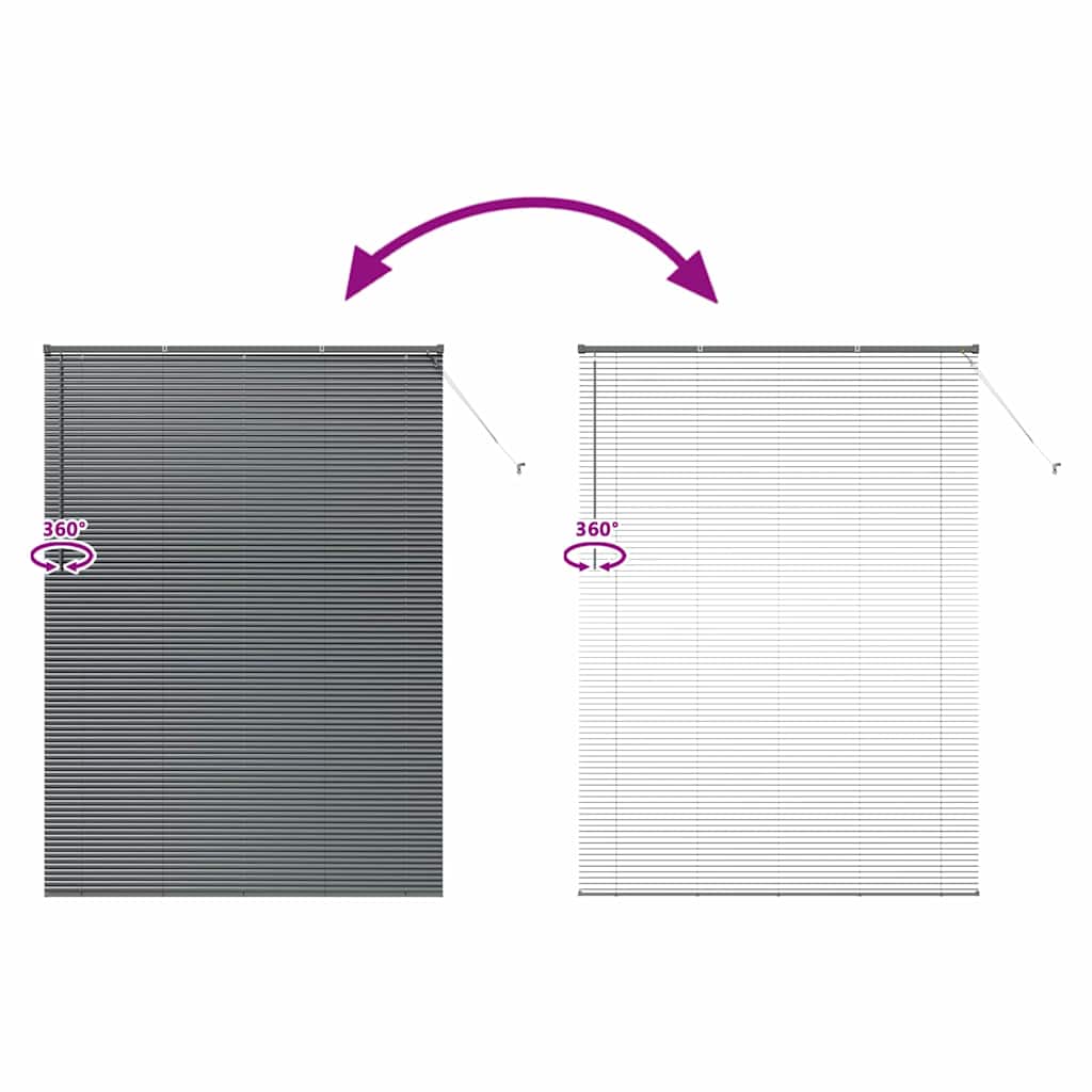 Venecijanski zastore Tamno siva 220 x 160 cm Aluminij