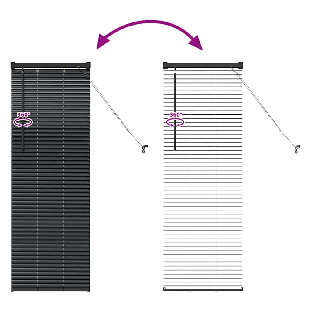 Venecijanski zastore Crna 130 x 50 cm Aluminij