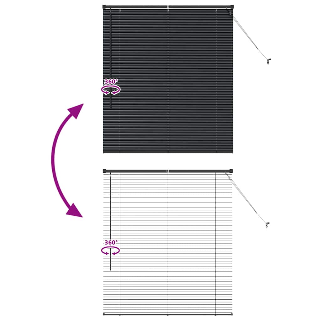 Venecijanski zastore Crna 130 x 120 cm Aluminij