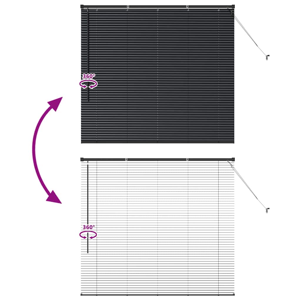 Venecijanski zastore Crna 130 x 150 cm Aluminij
