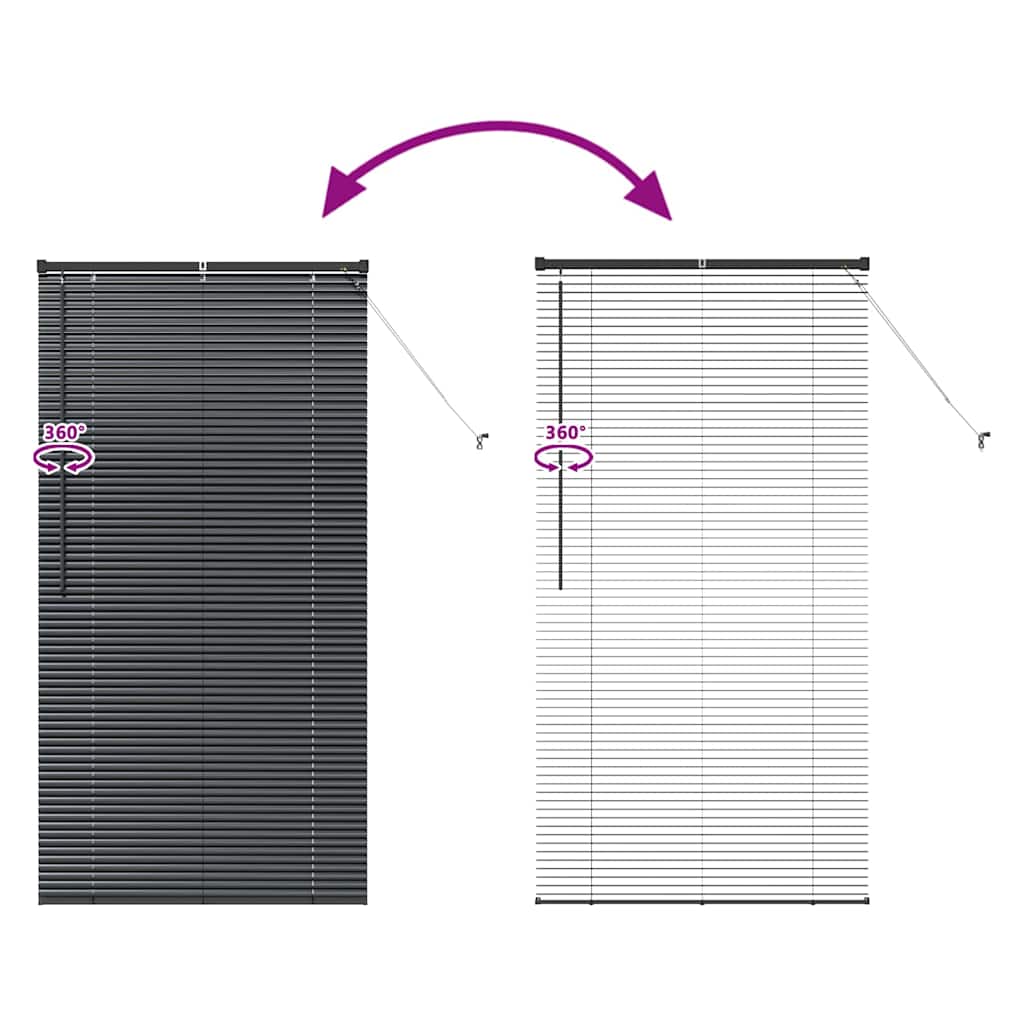 Venecijanski zastore Crna 175 x 95 cm Aluminij