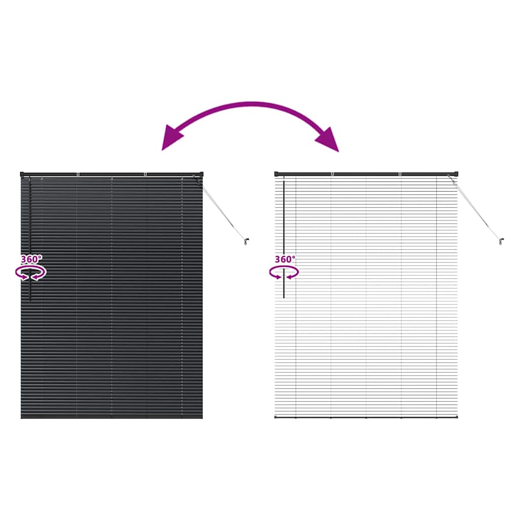 Venecijanski zastore Crna 175 x 135 cm Aluminij