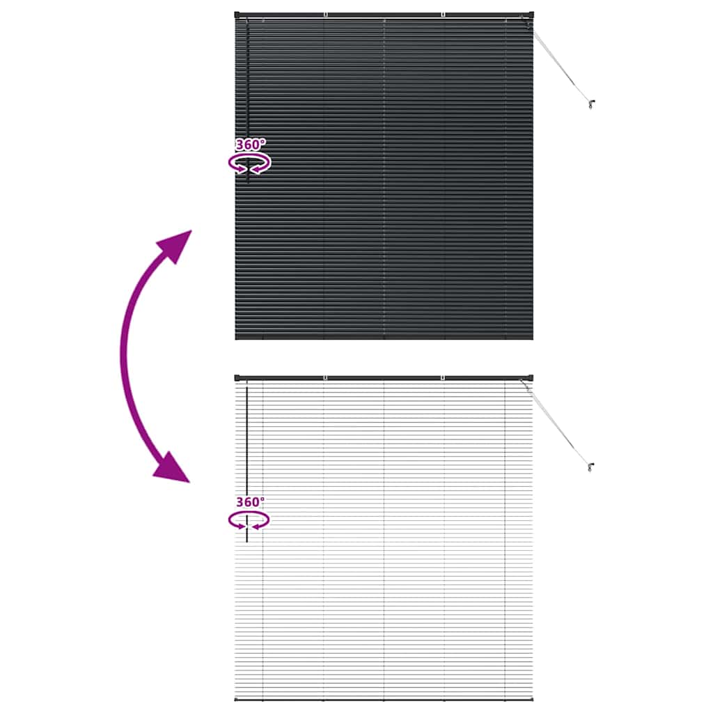Venecijanski zastore Crna 175 x 160 cm Aluminij