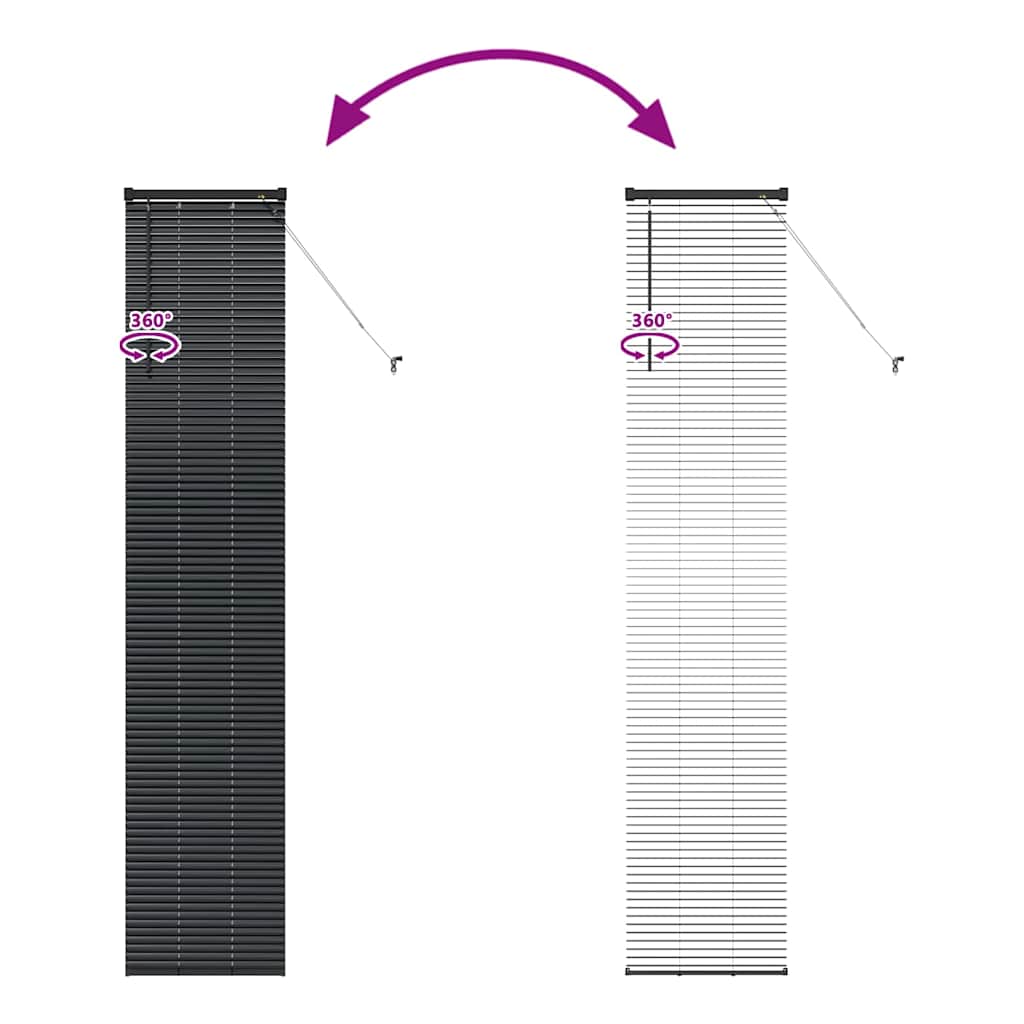 Venecijanski zastore Crna 220 x 45 cm Aluminij