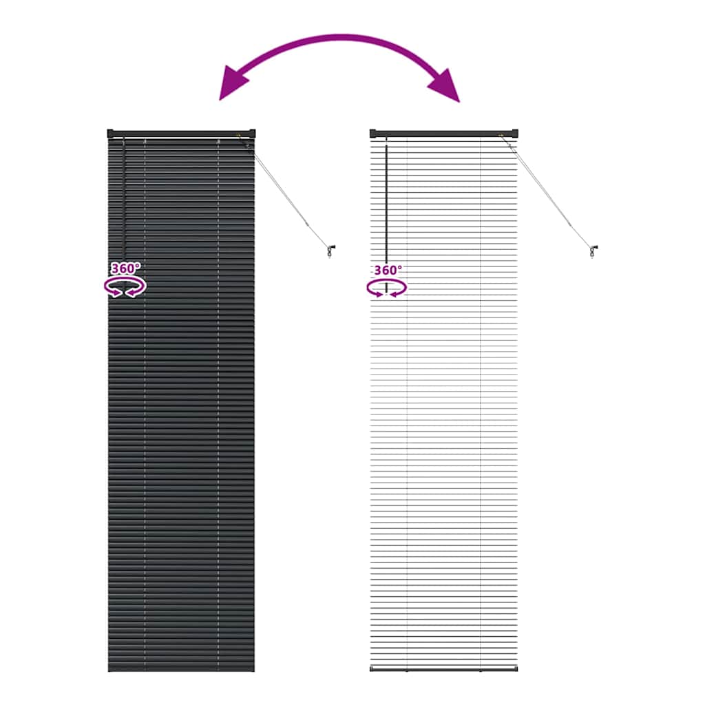 Venecijanski zastore Crna 220 x 65 cm Aluminij