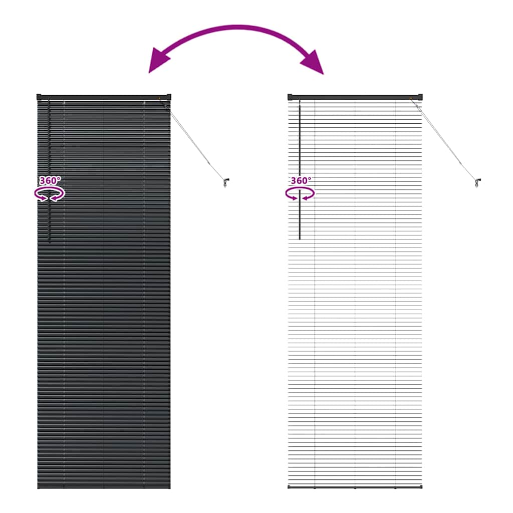 Venecijanski zastore Crna 220 x 70 cm Aluminij