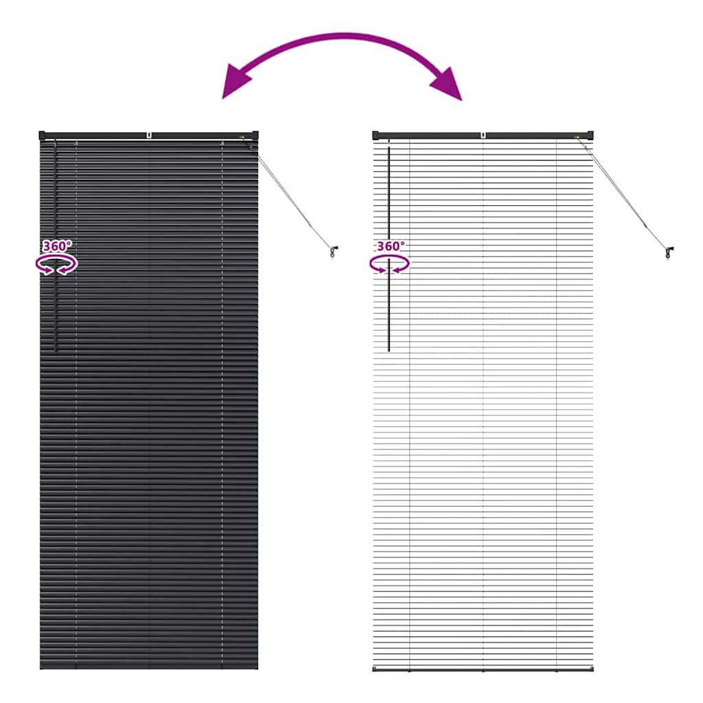 Venecijanski zastore Crna 220 x 85 cm Aluminij