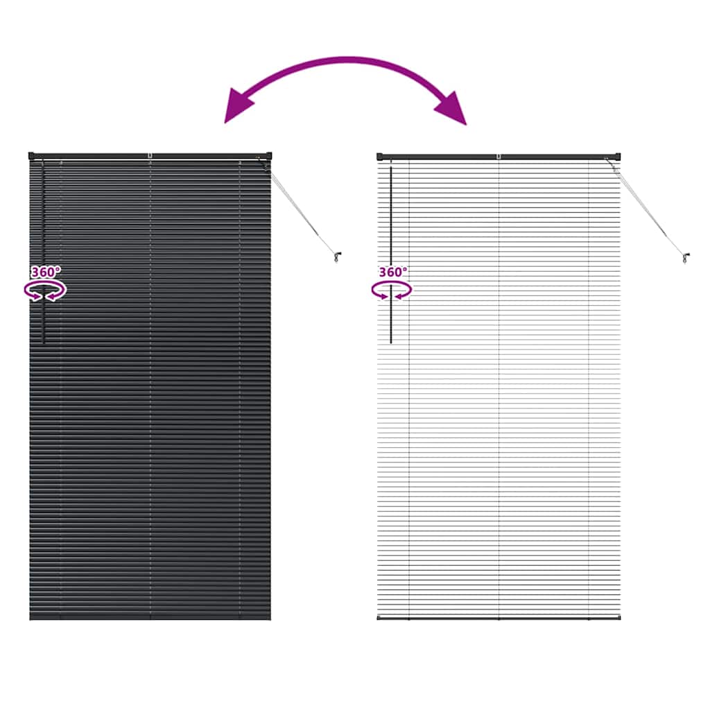 Venecijanski zastore Crna 220 x 120 cm Aluminij