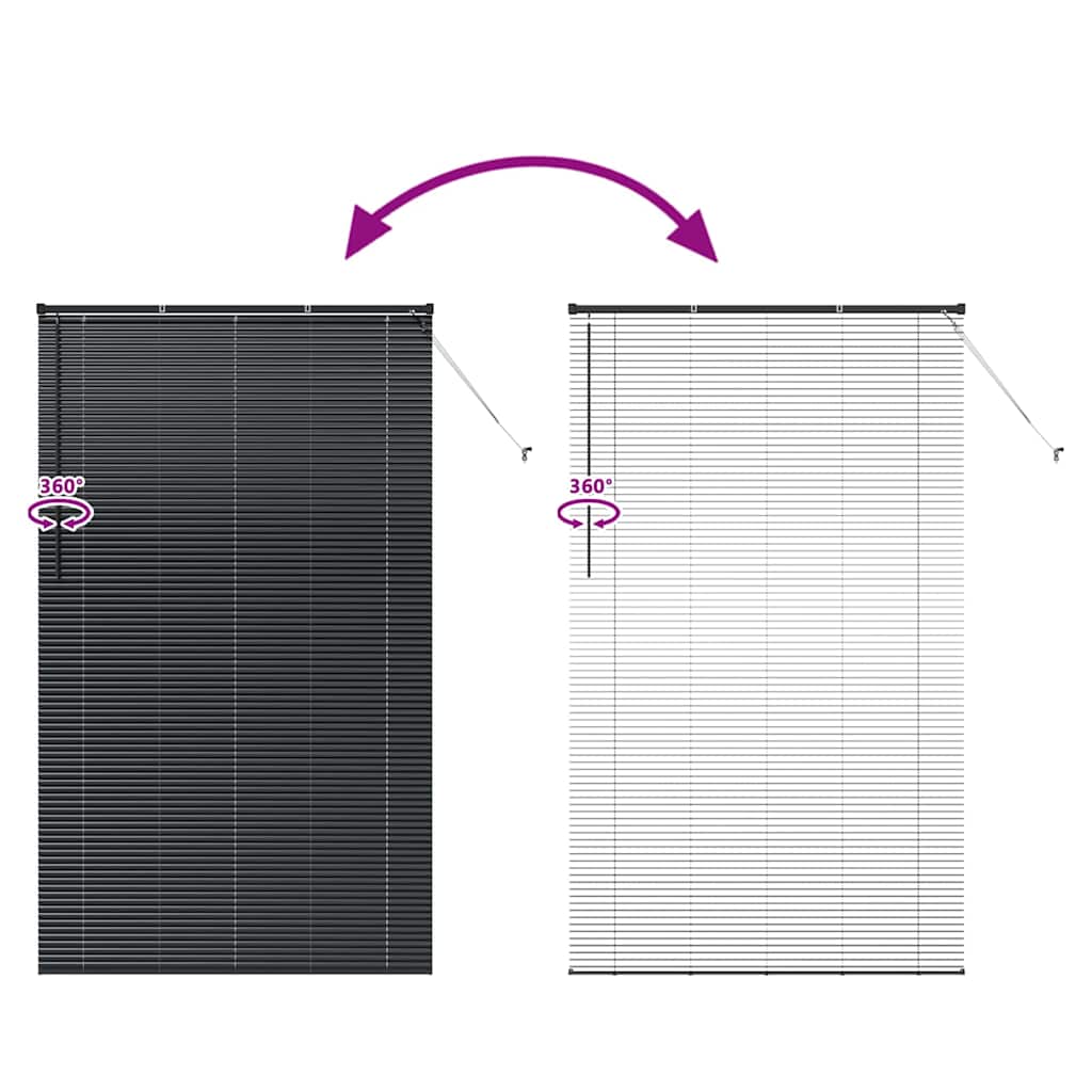 Venecijanski zastore Crna 220 x 125 cm Aluminij
