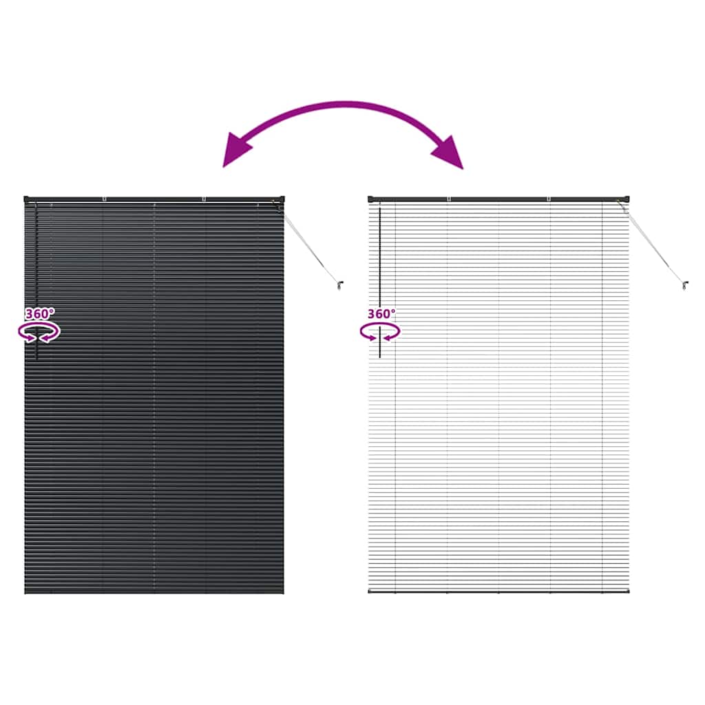 Venecijanski zastore Crna 220 x 140 cm Aluminij