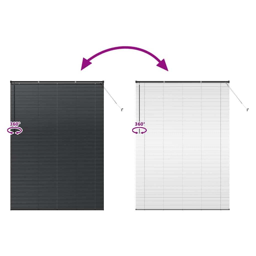 Venecijanski zastore Crna 220 x 160 cm Aluminij