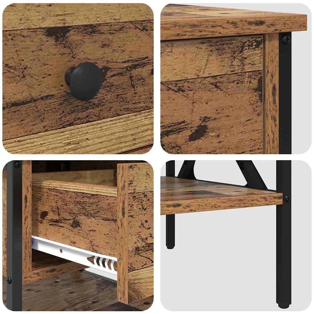 Noćni ormarić s ladicama 2 pcs Staro drvo 40 x 42 x 45 cm