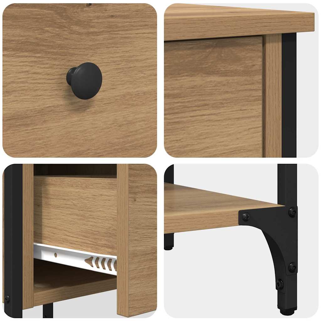 Noćni ormar 2 pcs Smeđa 33.5 x 36 x 70 cm Konstrukcijsko drvo