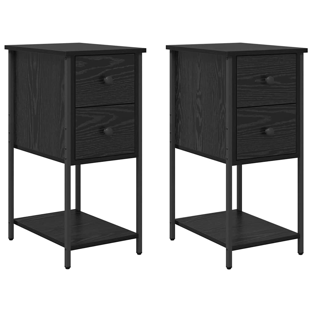 Noćni ormar 2 pcs Crni hrast 32 x 42 x 70 cm Konstruirano drvo