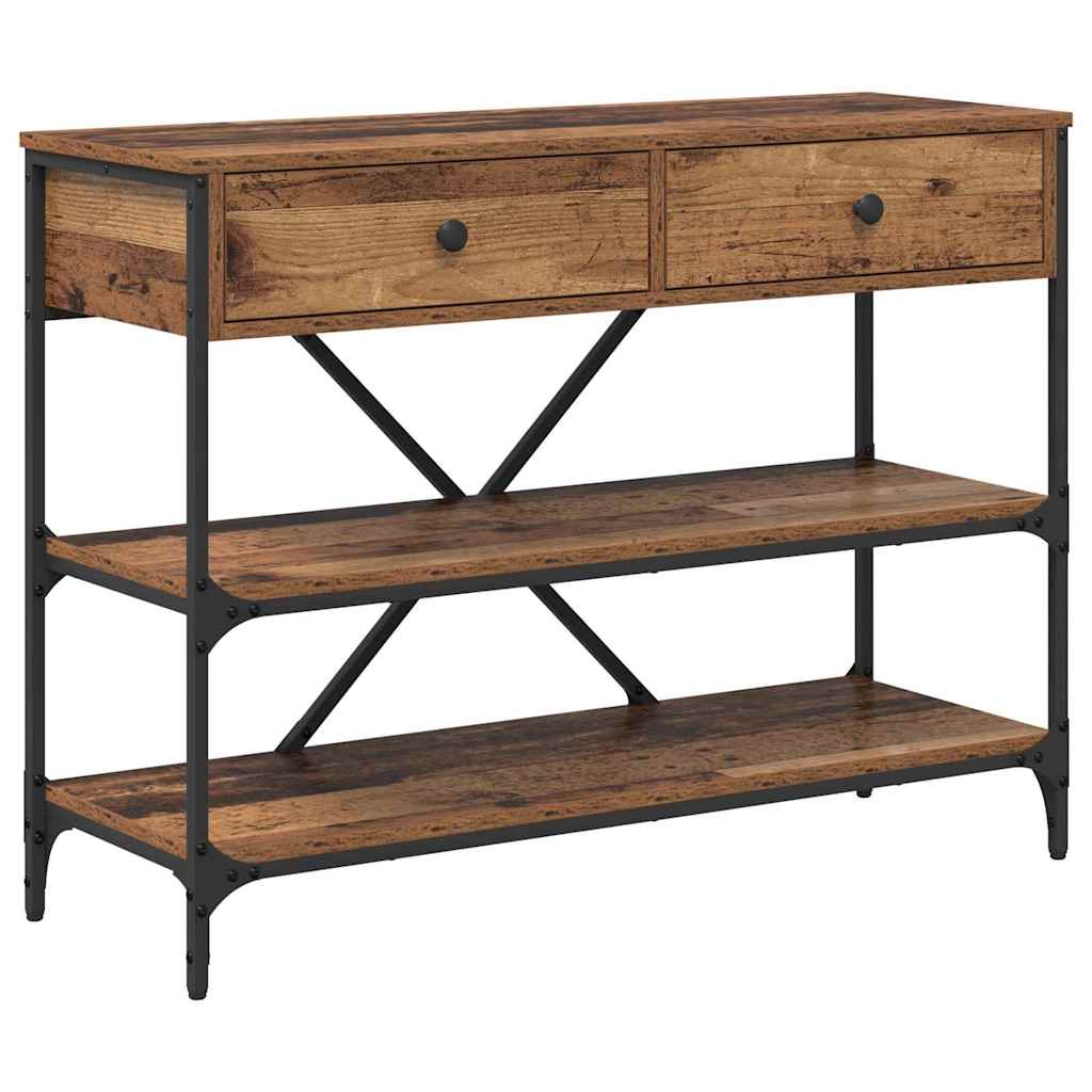Konzolna stolica s ladicama Smeđa 100 x 34,5 x 75 cm boja drva
