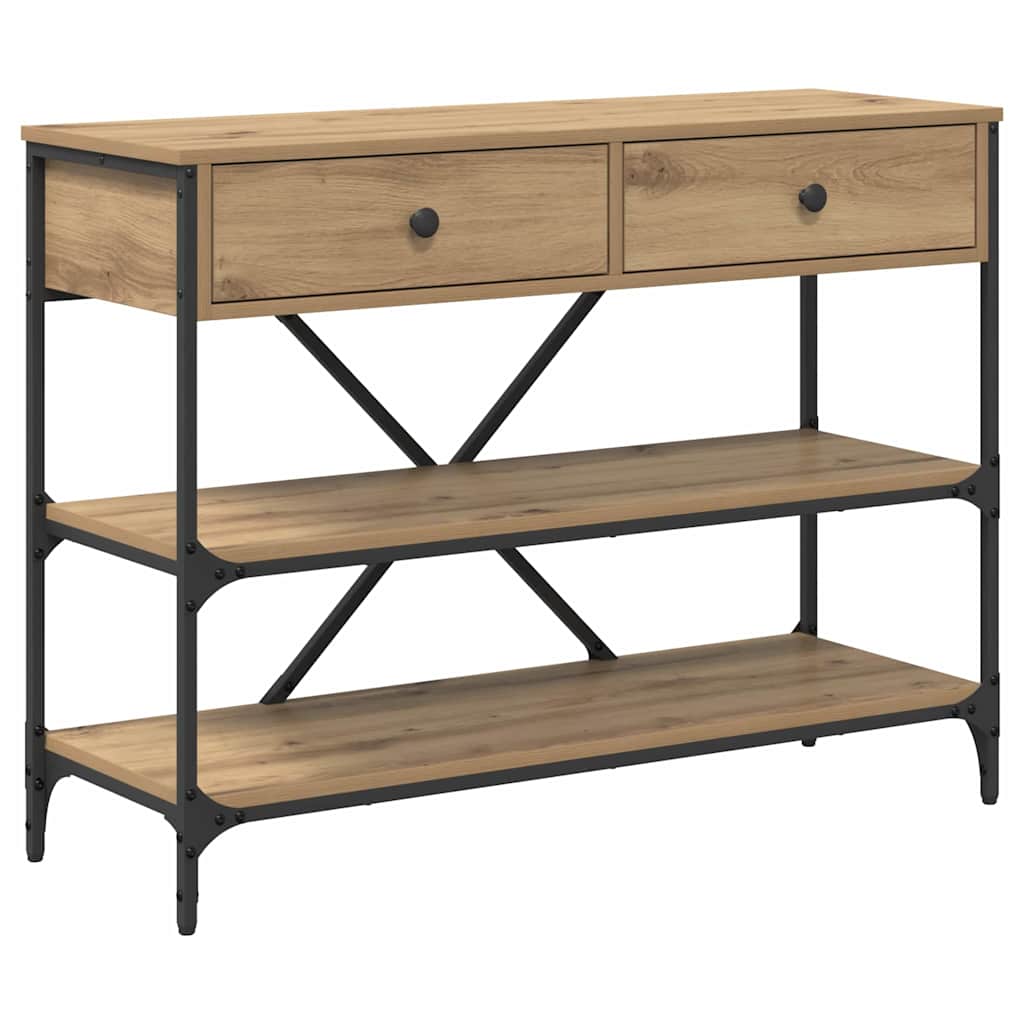 Konzolna stolica s ladicama Smeđa 100 x 34,5 x 75 cm boja drva