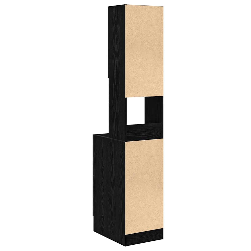 Kuhinjski bufet s ladicama Crni hrast 32 x 50 x 180 cm