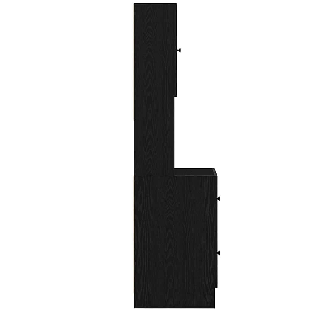Kuhinjski bufet s ladicama Crni hrast 32 x 50 x 180 cm