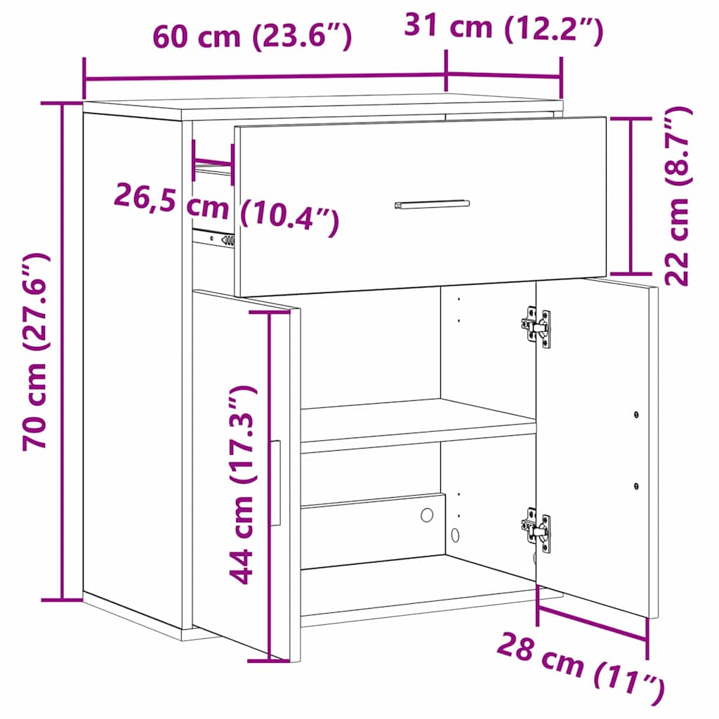 Kreveta s ladicama Crni hrast 60 x 31 x 70 cm Konstruirano drvo