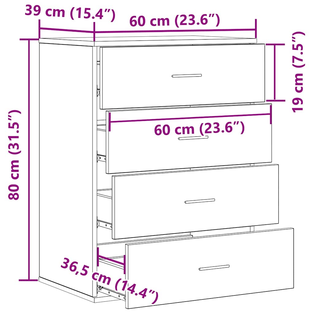 Kreveta s ladicama Staro drvo 60 x 39 x 80 cm Konstruirano drvo