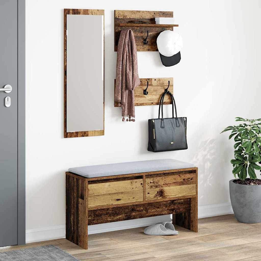 Set namještaja za predsoblje 4 pcs Staro drvo Konstruirano drvo