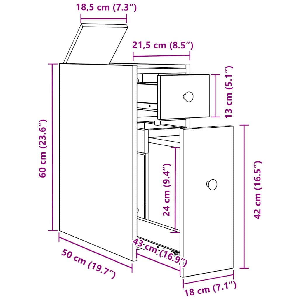 Set namještaja za kupaonicu Zidne Crni hrast 80 x 18 x 60 cm