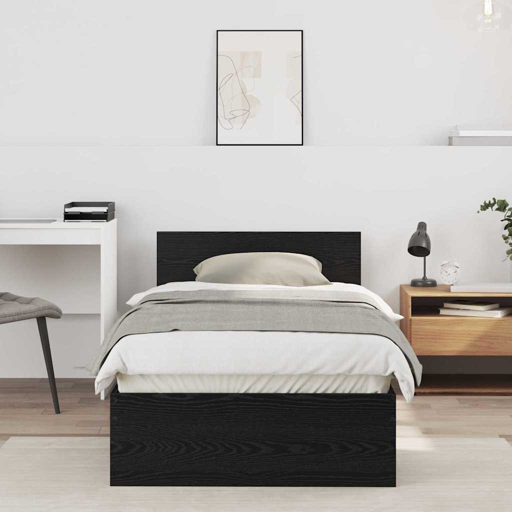 Krevetna konstrukcija Crni hrast 75 x 190 cm Konstruirano drvo