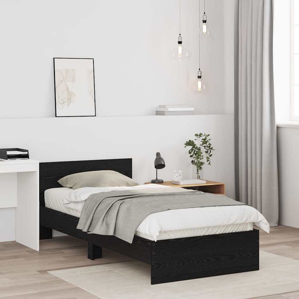 Krevetna konstrukcija Crni hrast 75 x 190 cm Konstruirano drvo