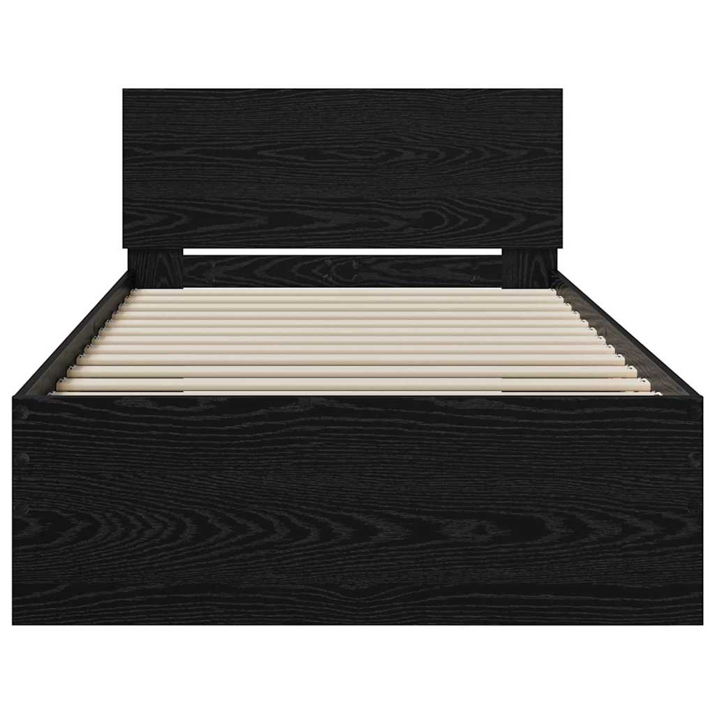 Krevetna konstrukcija Crni hrast 75 x 190 cm Konstruirano drvo