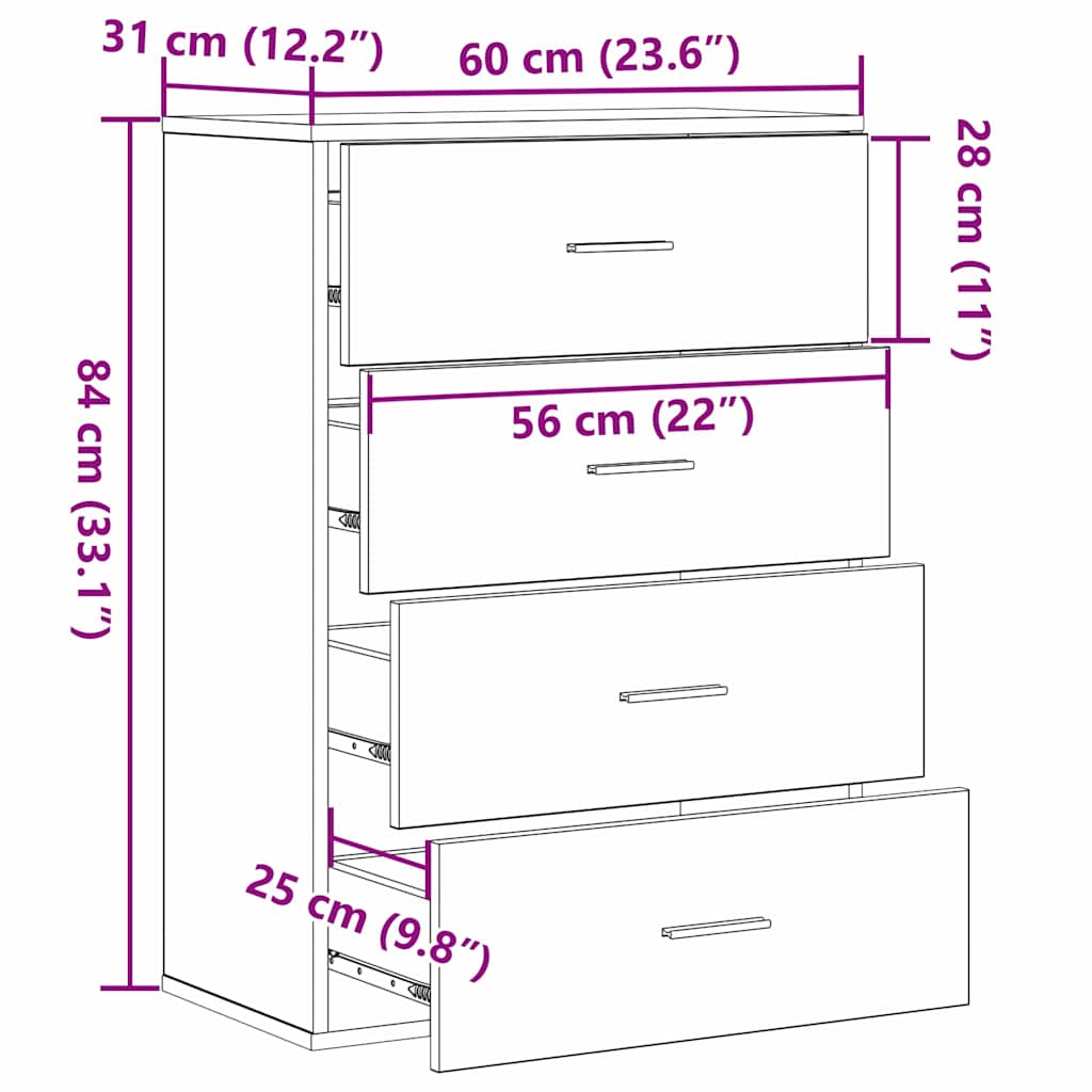 Kreveta Umjetnički hrast 60 x 31 x 84 cm Konstruirano drvo